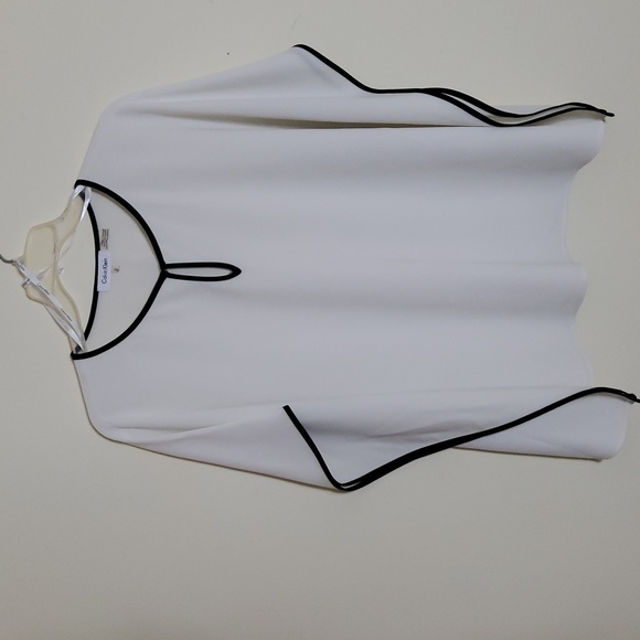 Calvin Kline Bone Trimmed with black Cape Blouse Size XL - Picture 1 of 5